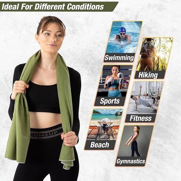 Microfiber Gym & Travel Towel Set of 2 Size in 1 Pack XL & S Quick Dry Yoga - Picture 15 of 16